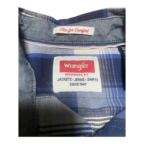 Wrangler Shirt Men's Size Small Plaid Long Sleeve Button Up - Picture 6 of 11